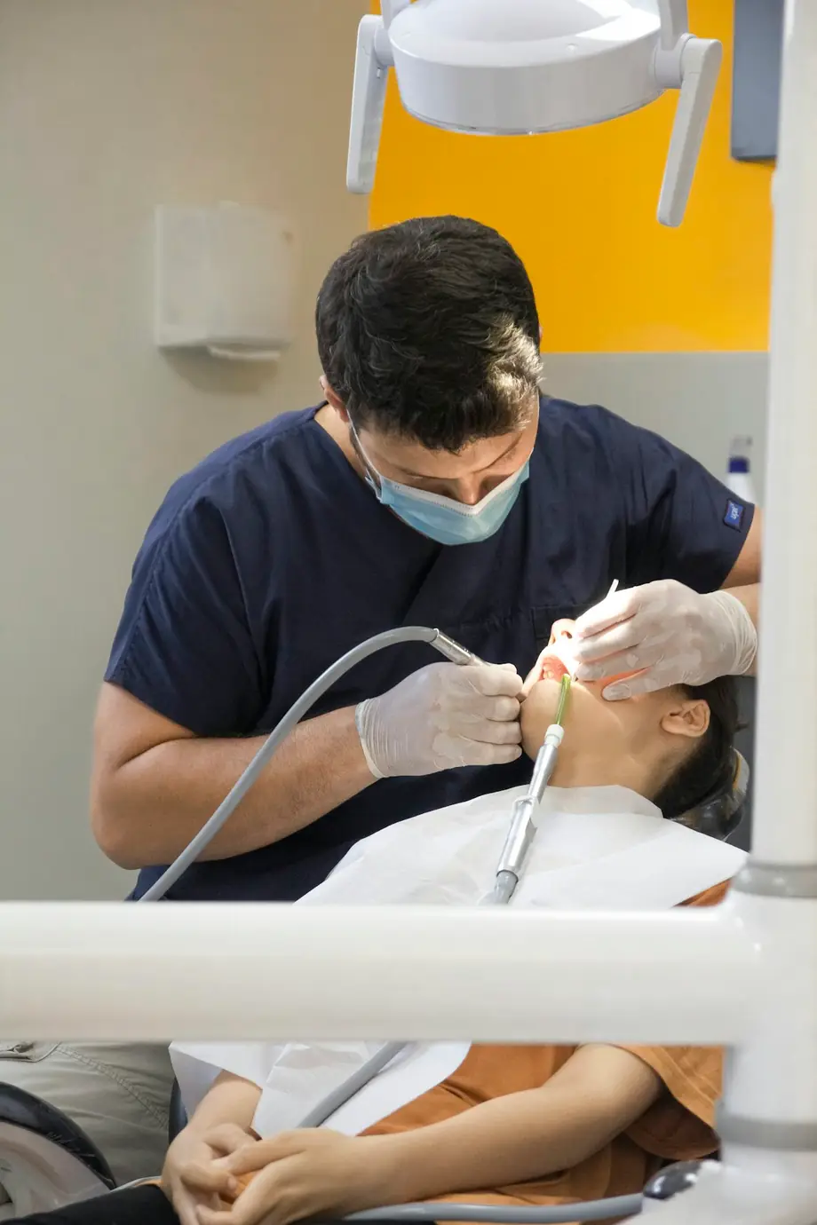 Young patient relaxed during a dental procedure